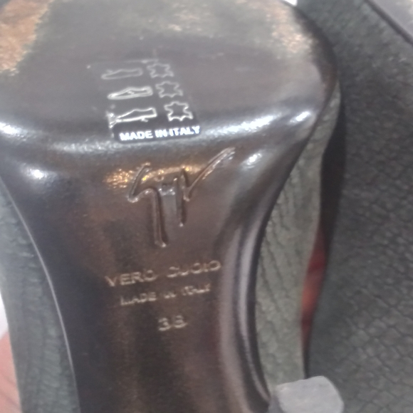 Giuseppe Zanotti Snake Embossed Suede Heels, Black EU 38 - Picture 8 of 15